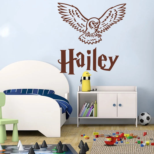Custom Name Owl Wall Sticker