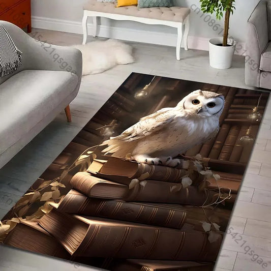 Magic Academy Owl Print Rug