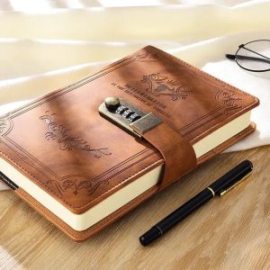 A5 Retro Password Book with Lock